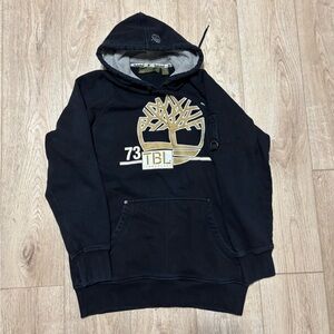 Timberland Black Hoodie with Gold Tree Logo